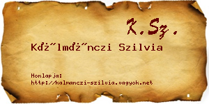 Kálmánczi Szilvia névjegykártya